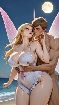 Hentai bbw-fee wordt rauw geneukt op moonlit strand - creampie idioot!