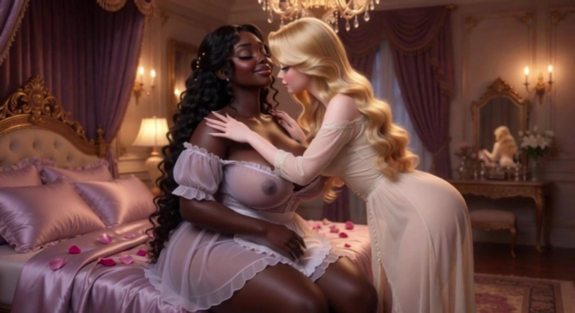 My night collection: Elegant Lady Receives Warm Nourishment From Her Maid in Tender...