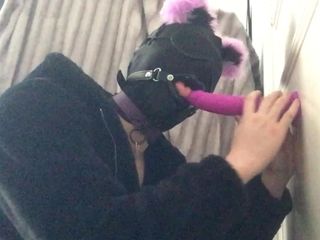 Kezza furcoat: Trying my new toys out in my black faux fur...