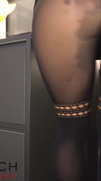 Serious Business Woman in Used Dirty Nylons Has Standing Sex with the Boss in the Office Kitchen - Business-bitch