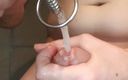 Urethral Sound: Ejaculation Into Clear, Hollow Toy with Ribbed, Wide Head That...