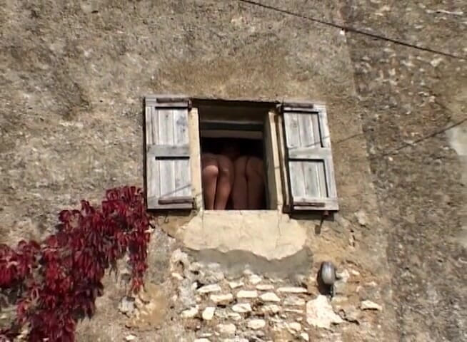 European Classics: Adorable blonde gets fucked in her ass in the backyard