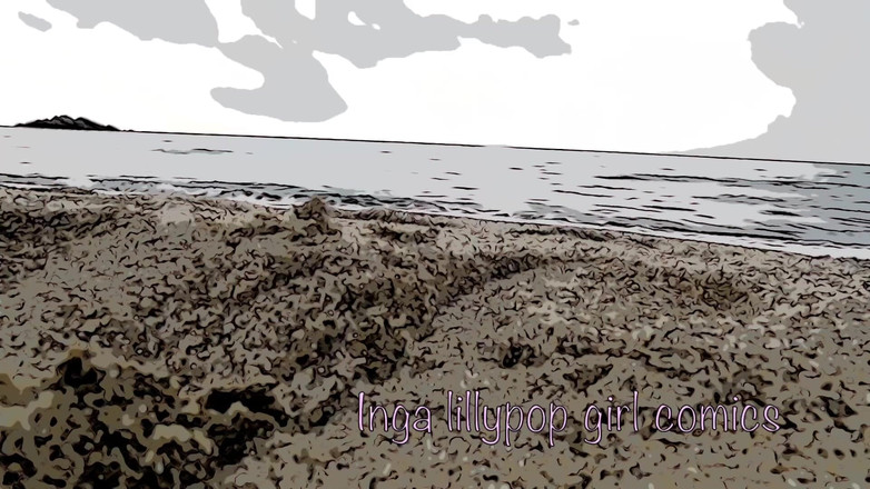 Inga lillypop girl comics: Tvoje nevlastní sestra masturbuje na pláži