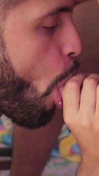 POV Facial Hot Latino Camilo Brown Passionately Sucking a Big Uncut Cock Until He Gets His Face Covered in Cum