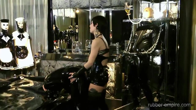 Amator Media: Cuckold in chastity must watch his woman with a girl...