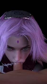 Sakura Sucks Cock in POV - Naruto 3D Hentai Parody