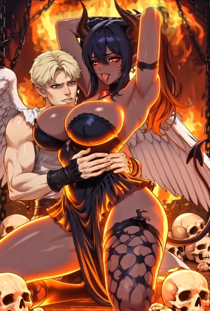 Stories&Anime: "upadły anioł zamienia się w masywną BBW sukubu Demoness Hentai