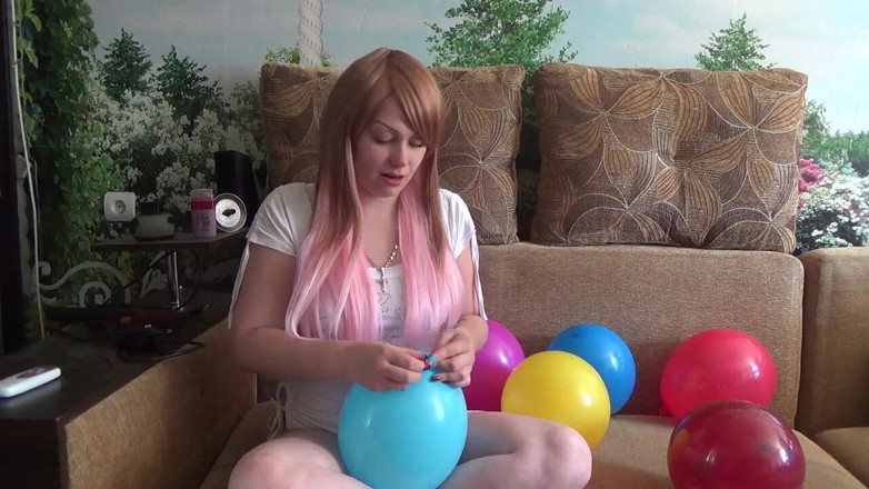 Goddess Misha Goldy: I Am Blowing 10 Different Color Balloons!