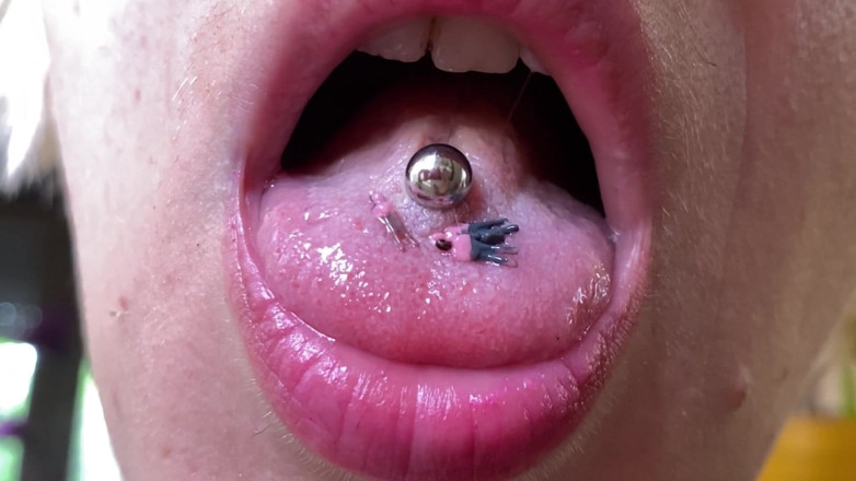 Cuteblonde666: Mouth fetish giantess with model train people extreme close up