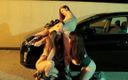 Lesbian Illusion: Des lesbiennes baisent sur le parking