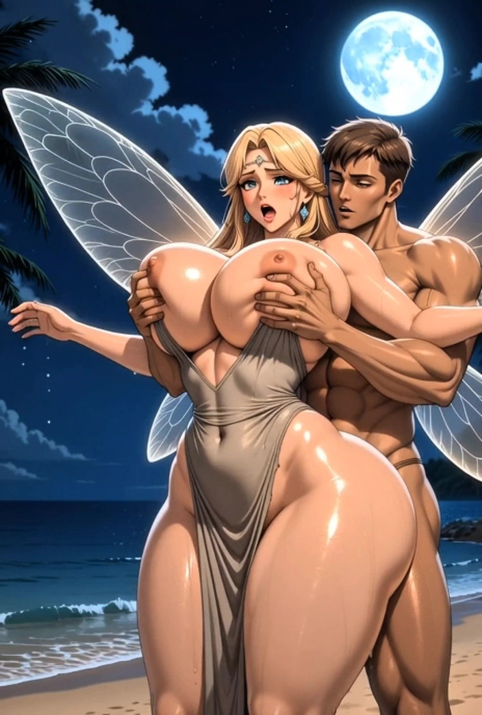 Stories&Anime: Hentai bBW fairy wird am moonlit beach roh geritten - creampie-wahnsinn!