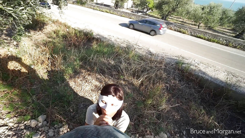 Bruce-and-Morgan: Публичный секс на обочине дороги