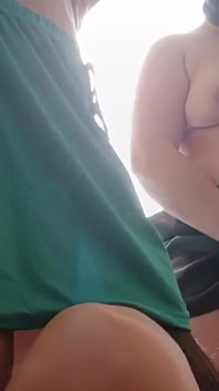 I Masturbate My Pussy Through a Pad and Watch My Girlfriend Eat Another Girl's Pussy