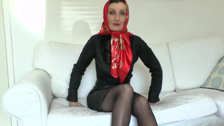 Lady Victoria Valente: Red Satin and Hot Cock Sucking and Masturbating with a...