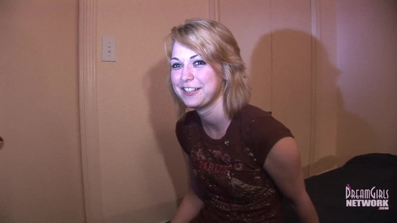 Dream Girls: Cute shy coed first timer shows her pussy
