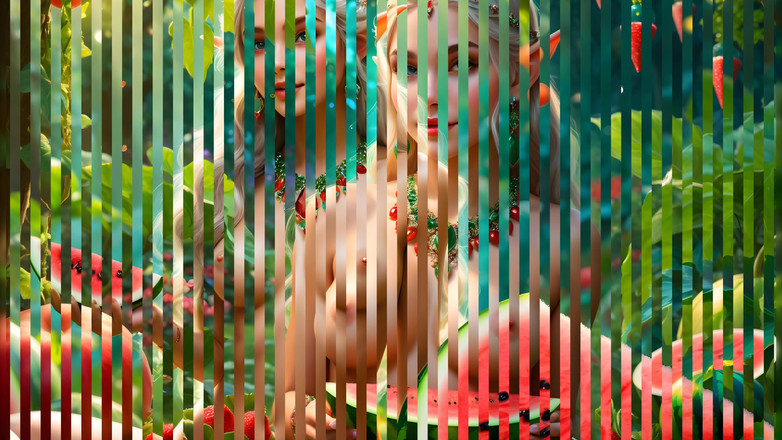 LustRender: Hermosas chicas elfo con sandía