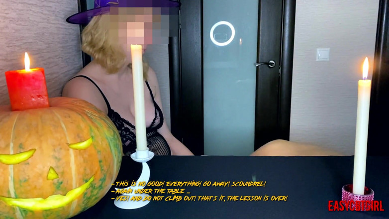 AnnyCandyPainboy: The witch squeezed the balls of her slave and draws...