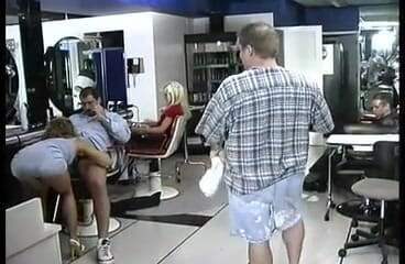 Perfect Porno: Nerdy blonde gets rough anal fucked in the parlor