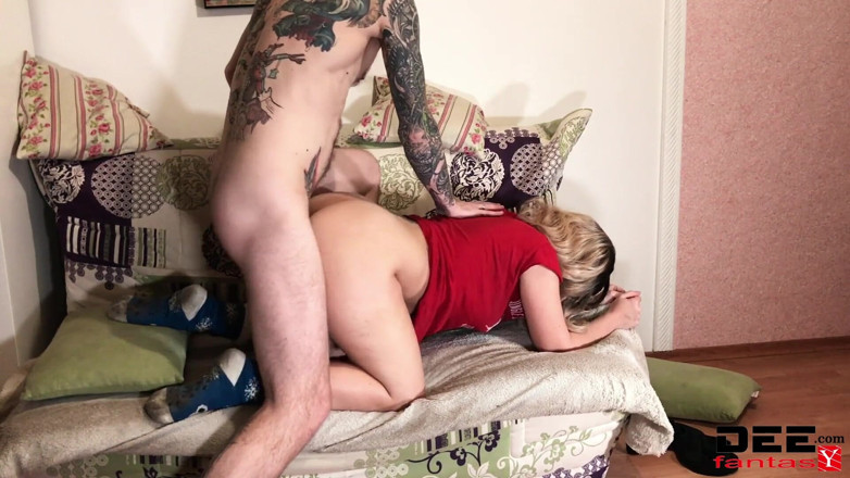 Dee Fantasy: Young beautiful girl passionately fucks girlfriend's lover and gets cum...