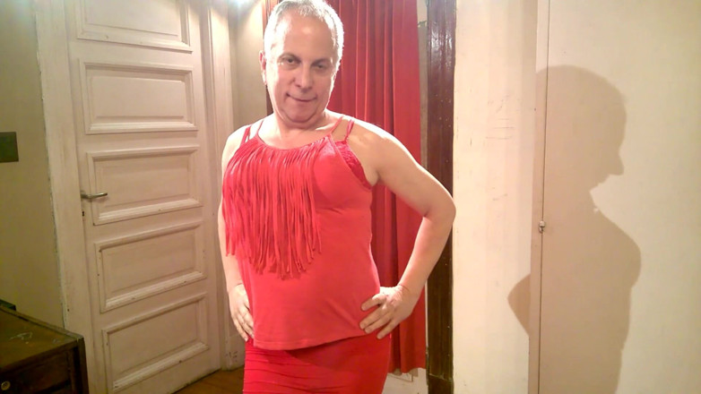 Dildo Man and Cross Hard Sex: With beautiful stockings I'm parading and showing everything