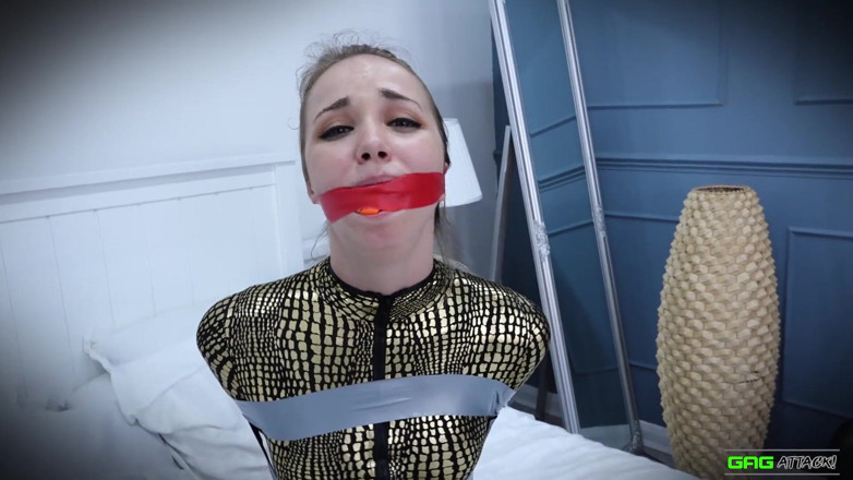 Gag Attack: Lil Missy catburglar tape bondage