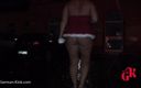 German Kink: Lisa walking around naked, only in her sexy Christmas outfit