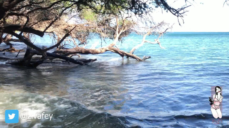 Ziva Fey: Ziva Fey - Getting wet fully clothed in the ocean