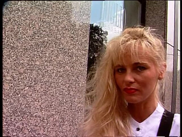 Lucky Cooch: Cute blond in front of camera