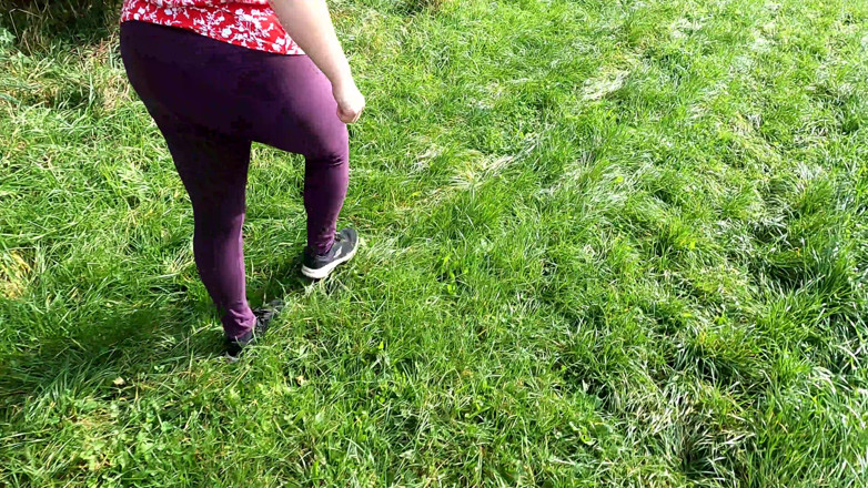 Bouncy Tits Action: In the Field Her Naked Breasts Beaten