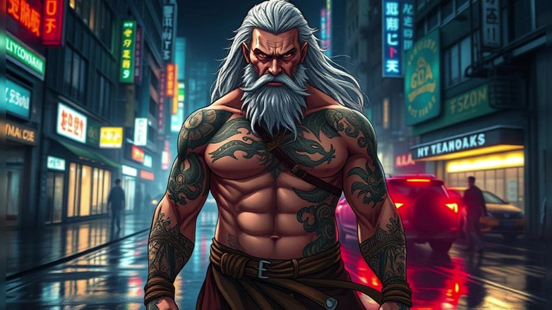 Erotic Man: Ai Art 셔츠 없는 근육남