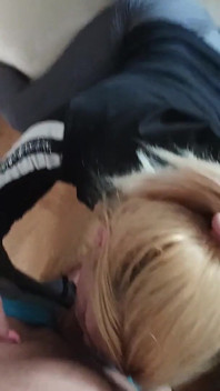 Real Homemade Wife Workout and Sucking Big Cock on Her Knees Cum in Mouth