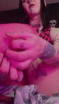 Seksi emo kız ripoff pembe file çorap
