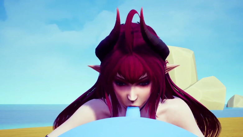 Wraith ward: Demon girl sucking off a bouncing ball