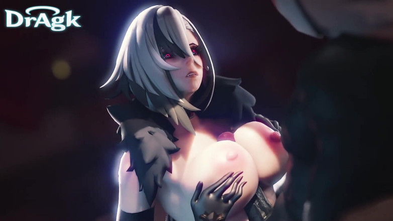 DrAgk: Arlecchino rucha Wielkiego Hilichurl kutasa z Jej Ogromne cycki 3D Paizuri...