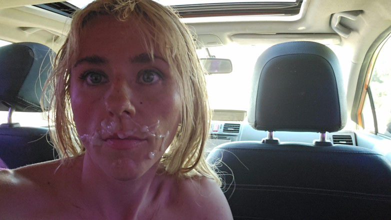 Sav Moolah: Petite Blonde Deepthroats Cock in Public Parking Lot