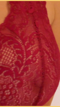 Wifey Wears Sexy Red Lingerie with Her Perfect Tits