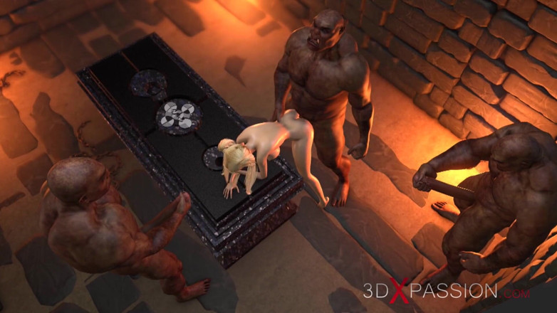 3dxpassion: Sweet teenage girl gets fucked hard by orcs in the...