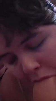 Sweet horny chunky slut gets face full of cum