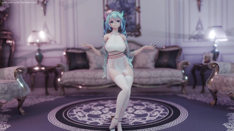 MikuMotion: Hatsune (g)i-dle - Queencard Queencard Erotik Üniforma Striptiz Devasa Göğüsler Titreme