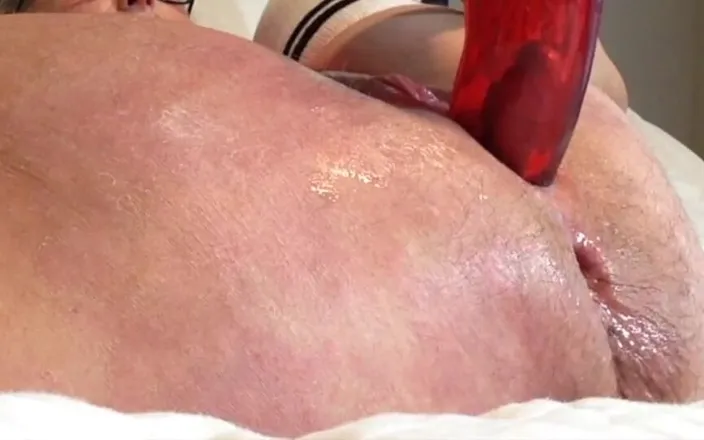 Squirting Senior: Closeup Big Dildo Show with Anal Fuck Creampie MILF and...