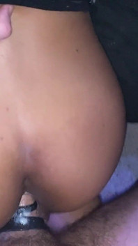 Reverse Cowgirl off the Bed with Lots of Cream