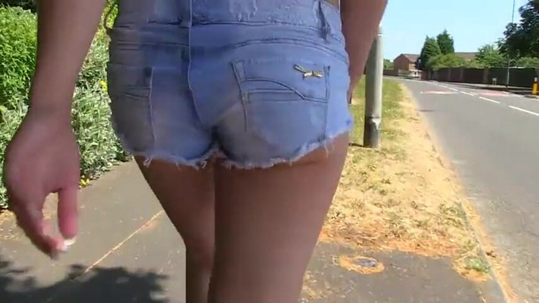 German amateur - 100% German hardcore videos: Astonishing blonde pissing her panties outdoors