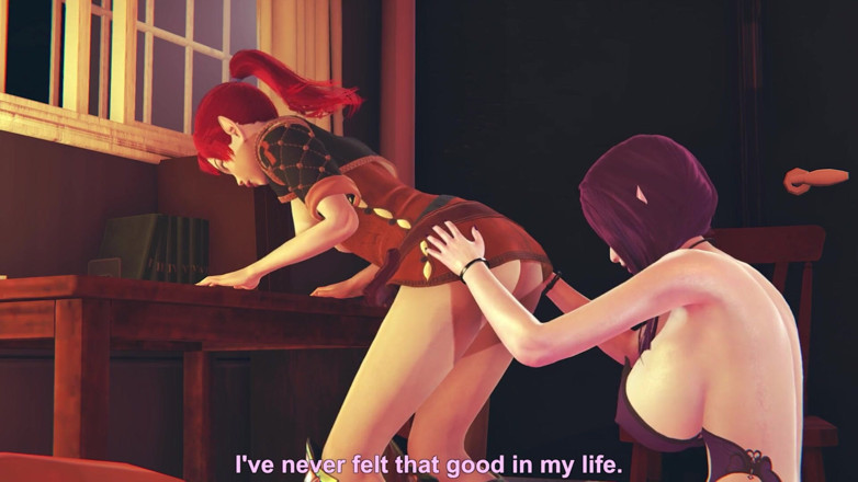 Waifu club 3D: Dark elf brings to orgasm tongue