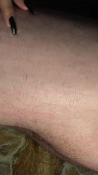 Scratching and Puncturing His Big Hairy Butt with My Long and Natural Fingernails