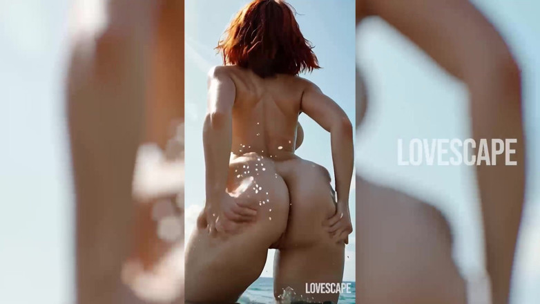 Lovescape: Wet Redhead Fingers Herself in the Water