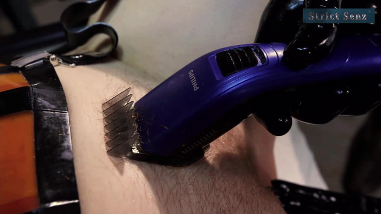 Strict Senz: Gagged Bounded Latex Slave Girl Gets a Pussy Shave From...
