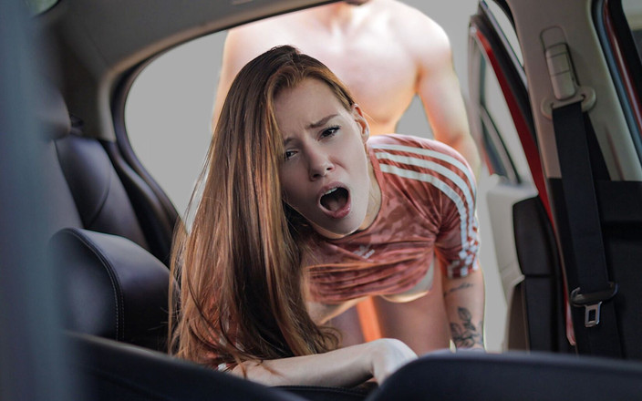 Arina Fox: Ragazzina troia seduce uno sconosciuto per fare sesso in auto