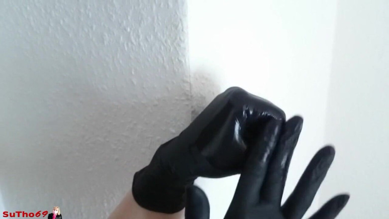 Sutho69: Stimulating you with my wet black gloves