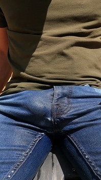 Wetting My Jeans and Teasing My Cock with Vibrators