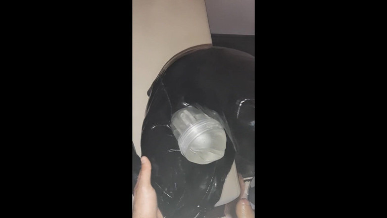 Naxy: Leather ass fleshlight fucked
